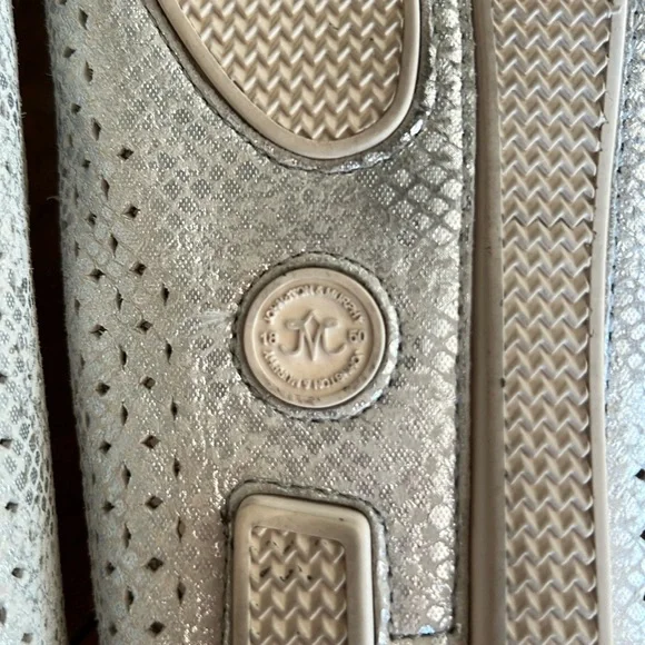 Johnston and Murphy silver and cream penny loafers size 10 - Picture 8 of 15